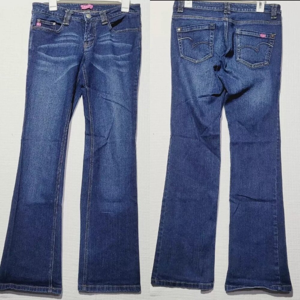 BCBGirls Women's Size 6 Jeans Flare Bootcut Dark blue Wash